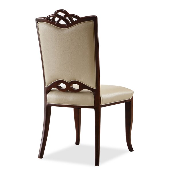 Manhattan Comfort Regent Dining Chair (Set of Two) in Cream and Walnut - DC005-CR