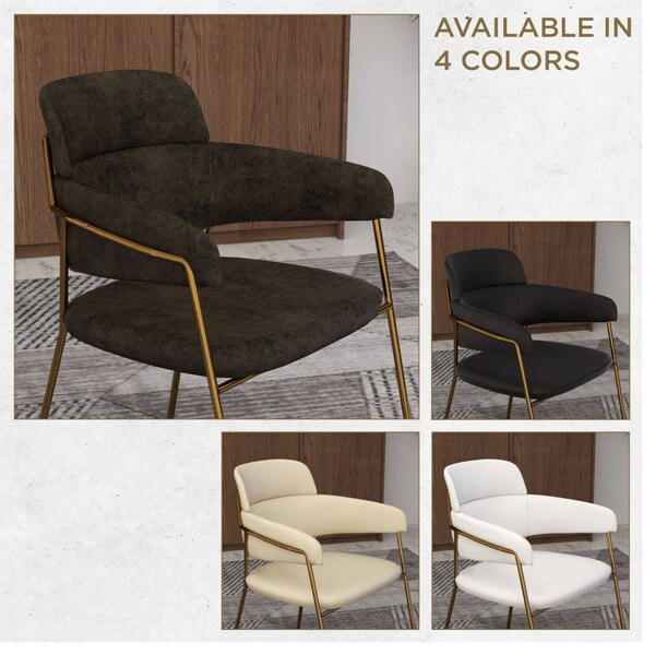 Leisuremod Axis Collection Modern Gold Dining Chair in Charcoal, 4PK - ACG22CH4