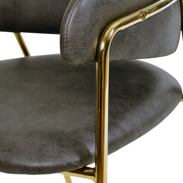 Leisuremod Axis Collection Modern Gold Dining Chair in Charcoal, 4PK - ACG22CH4