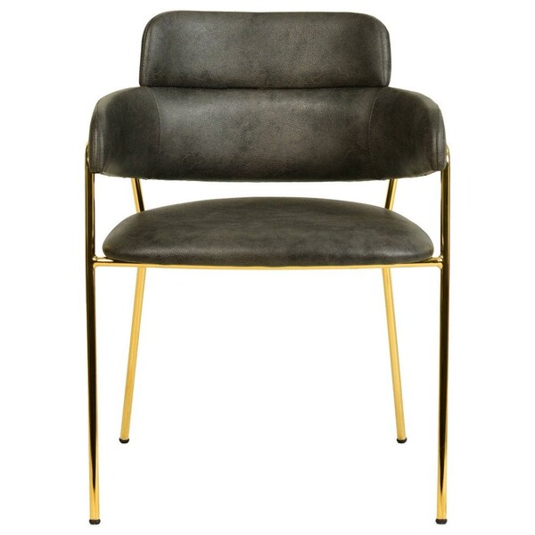 Leisuremod Axis Collection Modern Gold Dining Chair in Charcoal, 4PK - ACG22CH4