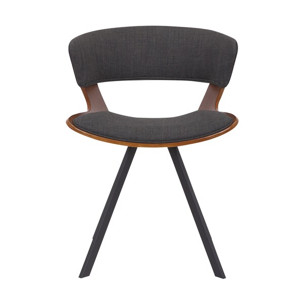 Armen Living Ulric Wood and Metal Modern Dining Room Accent Chair in Charcoal Gray - LCULSIWACH