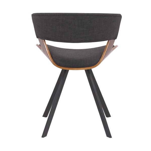 Armen Living Ulric Wood and Metal Modern Dining Room Accent Chair in Charcoal Gray - LCULSIWACH