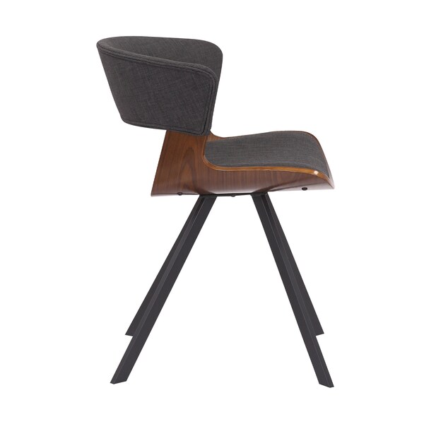 Armen Living Ulric Wood and Metal Modern Dining Room Accent Chair in Charcoal Gray - LCULSIWACH