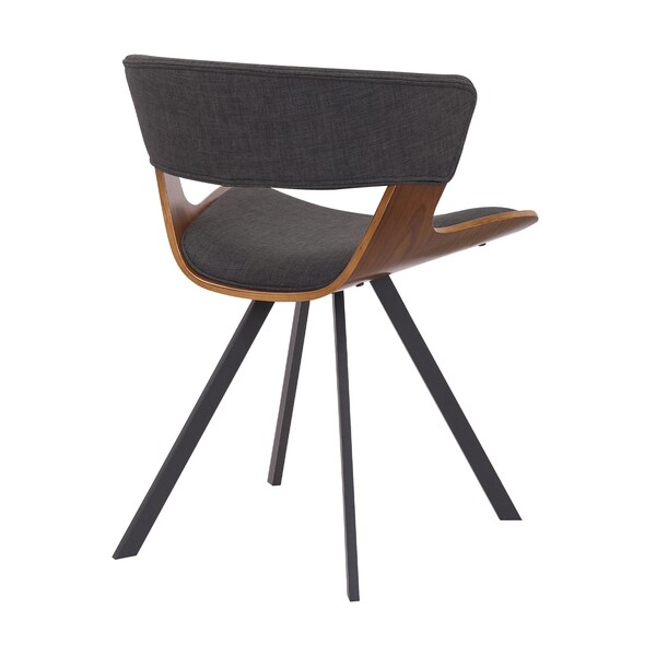 Armen Living Ulric Wood and Metal Modern Dining Room Accent Chair in Charcoal Gray - LCULSIWACH