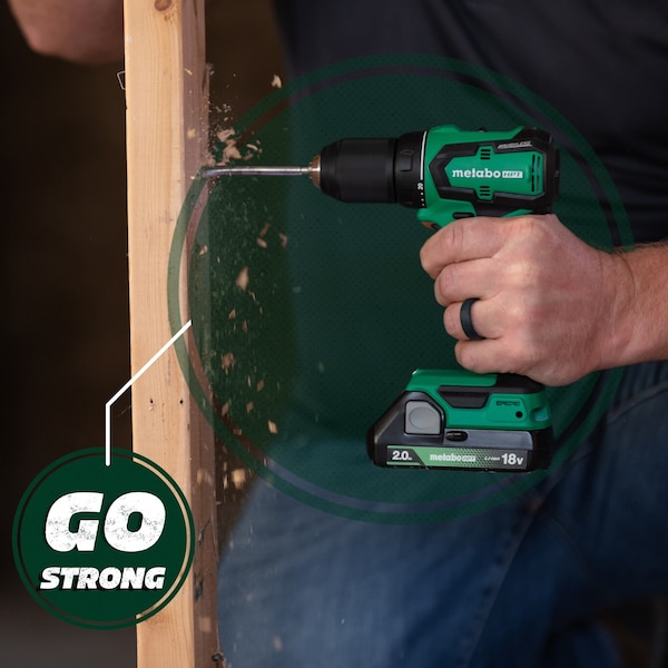 Metabo Hpt 18V MV Cordless Brushless Sub-Compact Driver Drill Kit 2 x 2.0AH - DS18DDXSM