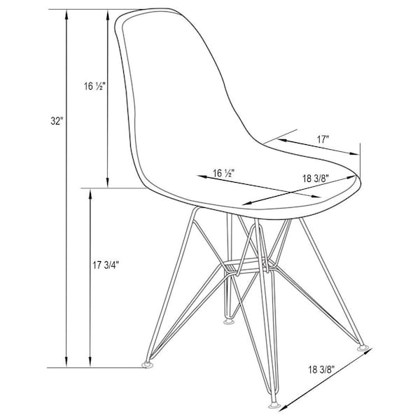 Leisuremod Cresco Plastic Dining Side Chair with Gold Base, Transparent Black - CR19TBLG