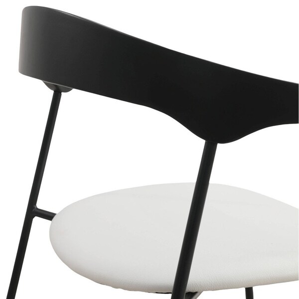 Leisuremod Lyra Collection Modern Chair in Black back and White Seat, 2PK - LCBL-41OW2