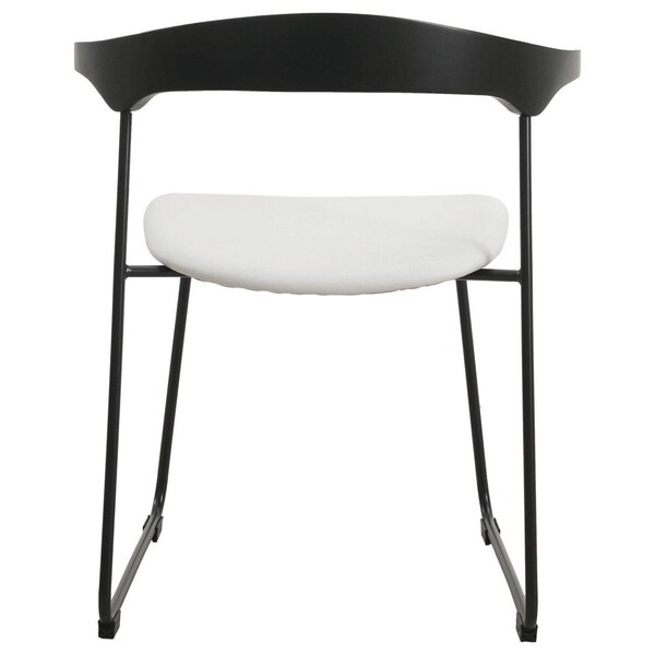 Leisuremod Lyra Collection Modern Chair in Black back and White Seat, 2PK - LCBL-41OW2