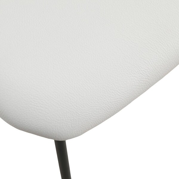 Leisuremod Lyra Collection Modern Chair in Black back and White Seat, 2PK - LCBL-41OW2