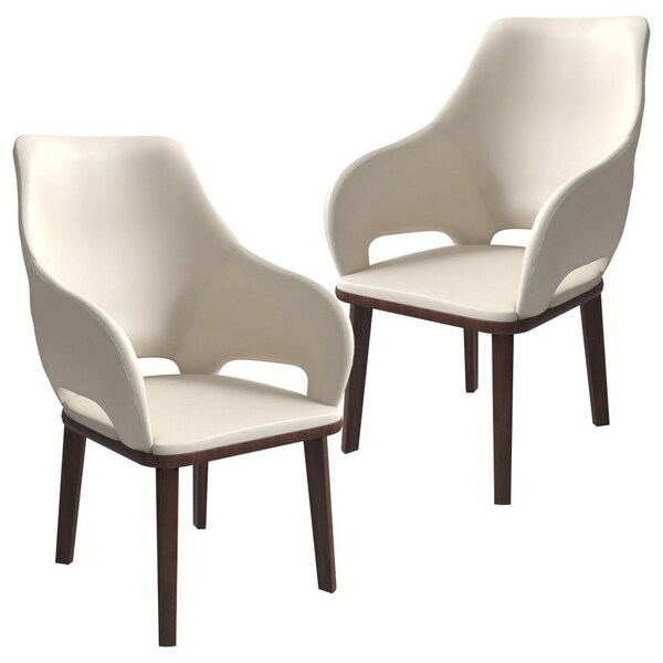 Leisuremod Vivara Collection Modern Dining Chair in Light Taupe, 2PK - VC23LTP2