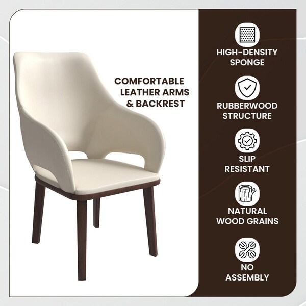 Leisuremod Vivara Collection Modern Dining Chair in Light Taupe, 2PK - VC23LTP2