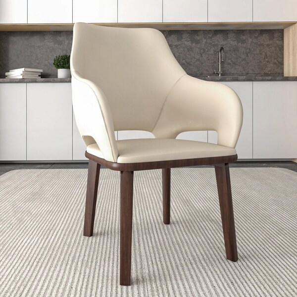 Leisuremod Vivara Collection Modern Dining Chair in Light Taupe, 2PK - VC23LTP2