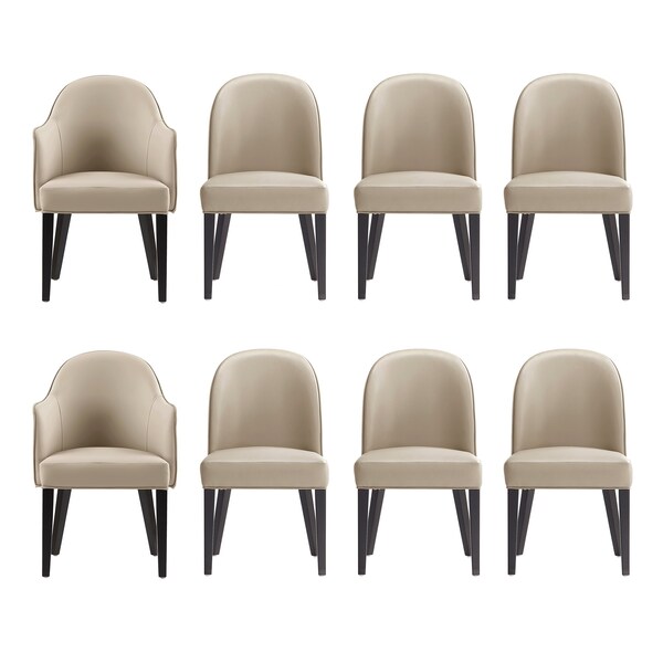 Manhattan Comfort 8-Piece Hillman Dining Chair and Arm Chair in Sand - 8-DC087AR2-SD