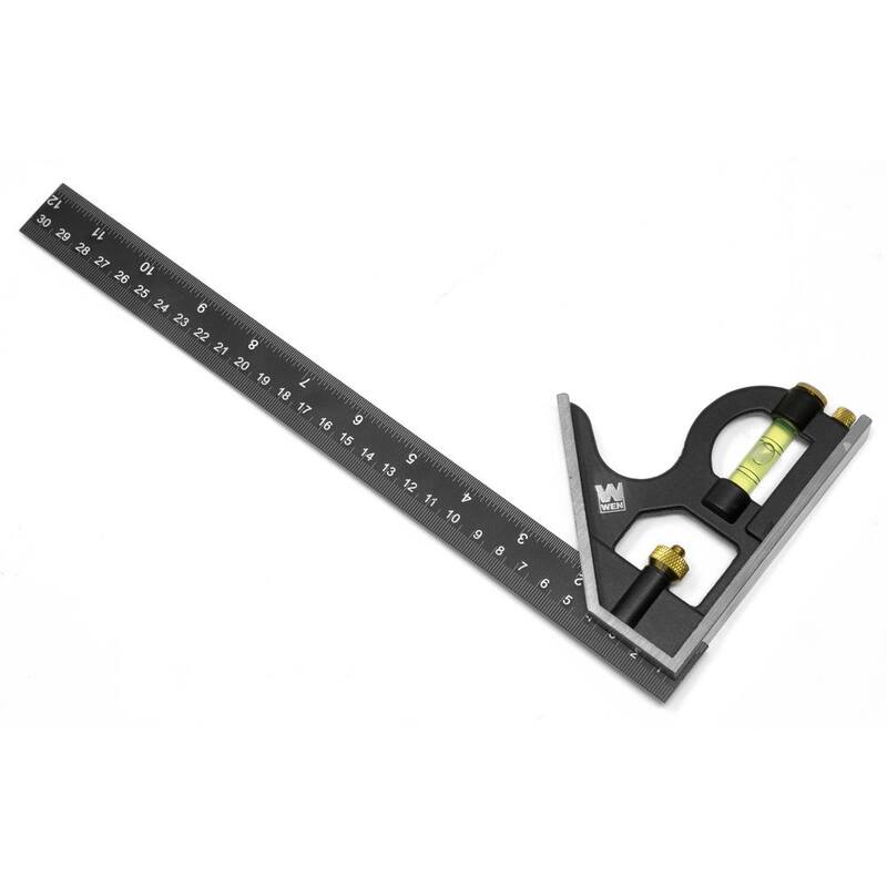 WEN 12 in. Aluminum Combination Square with Bubble Level - ME144L