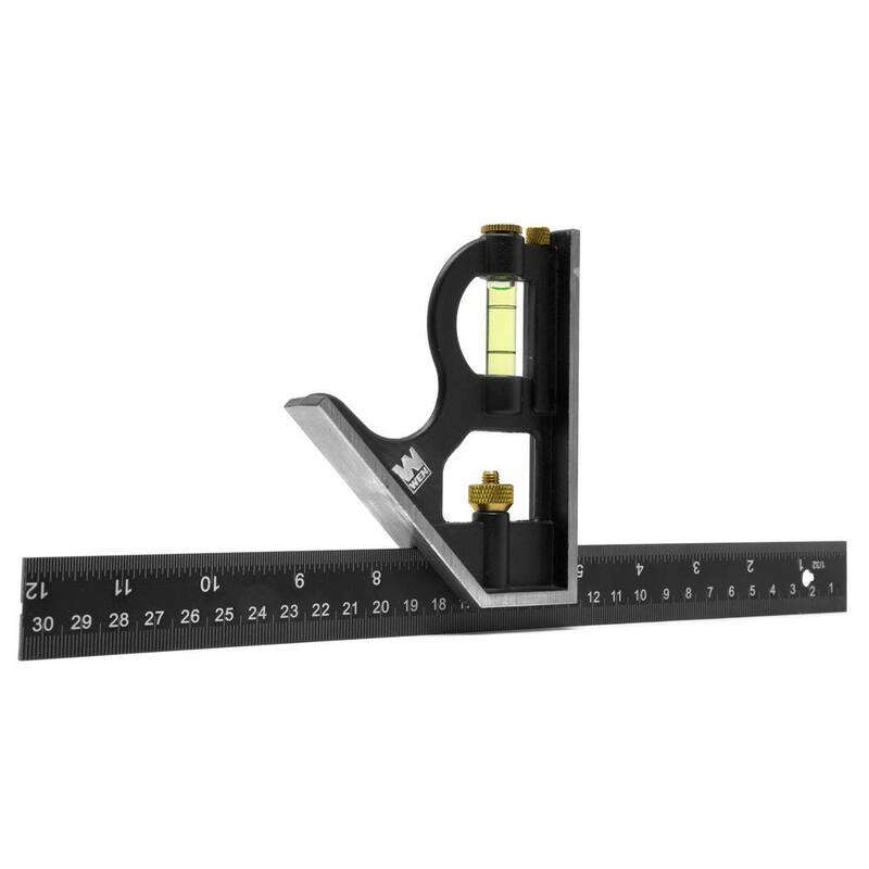WEN 12 in. Aluminum Combination Square with Bubble Level - ME144L