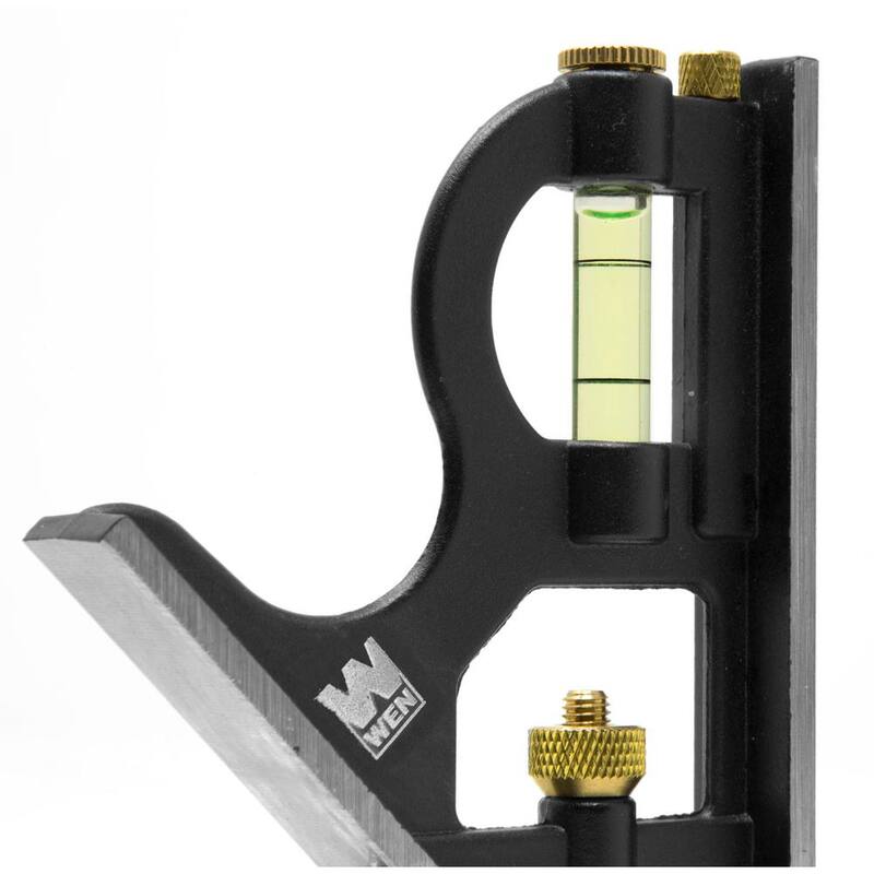 WEN 12 in. Aluminum Combination Square with Bubble Level - ME144L