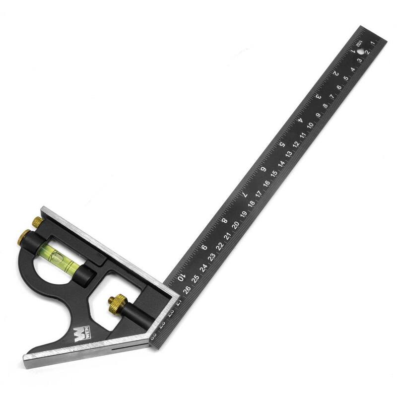WEN 12 in. Aluminum Combination Square with Bubble Level - ME144L