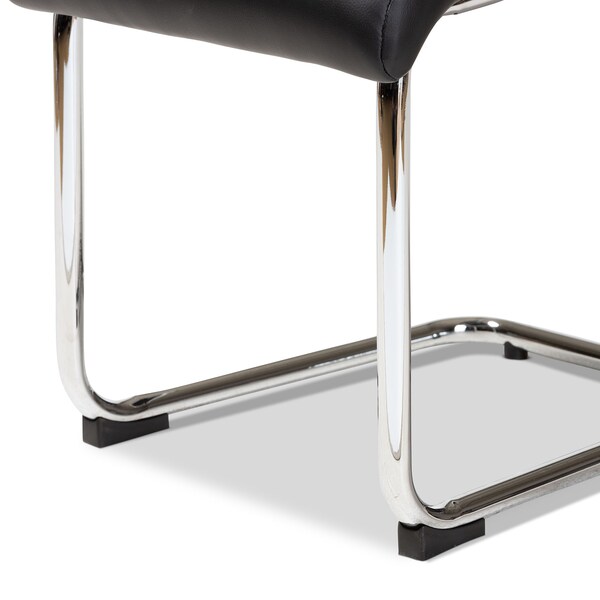 Baxton Studio Marlys Modern Black Faux Leather Upholstered Dining Chair - 146-8796