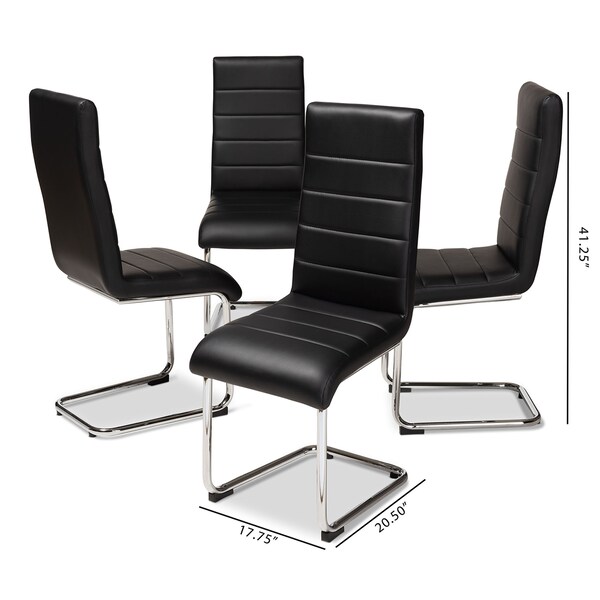 Baxton Studio Marlys Modern Black Faux Leather Upholstered Dining Chair - 146-8796