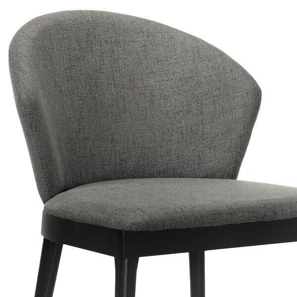 Armen Living Juno Charcoal Fabric and Black Wood Dining Side Chairs - Set of 2 - LCJNSIBLCH