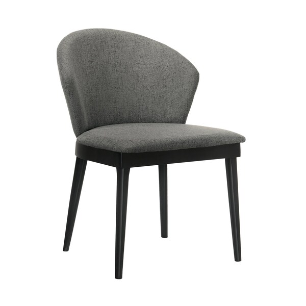 Armen Living Juno Charcoal Fabric and Black Wood Dining Side Chairs - Set of 2 - LCJNSIBLCH