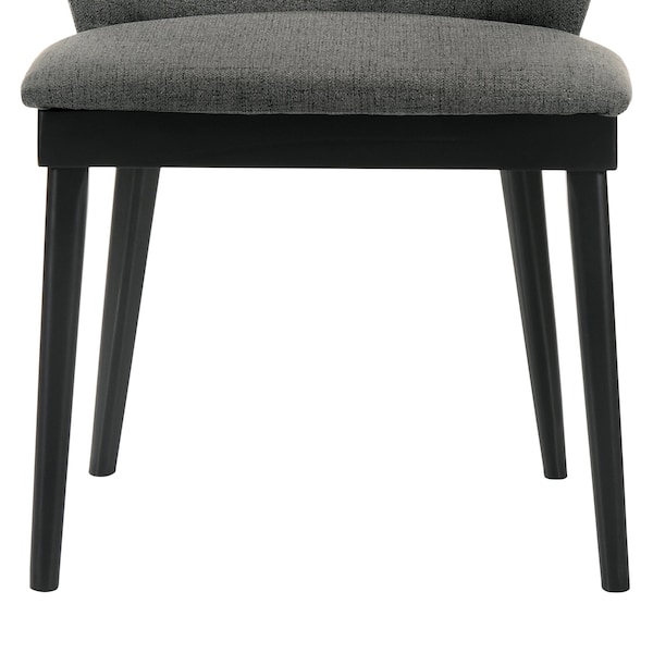 Armen Living Juno Charcoal Fabric and Black Wood Dining Side Chairs - Set of 2 - LCJNSIBLCH