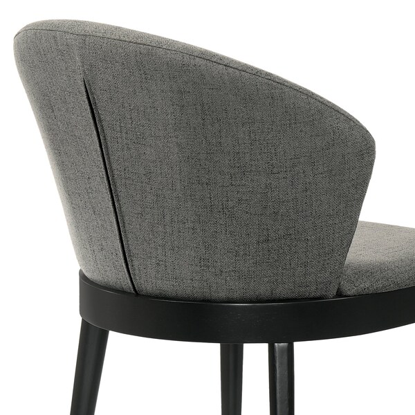 Armen Living Juno Charcoal Fabric and Black Wood Dining Side Chairs - Set of 2 - LCJNSIBLCH