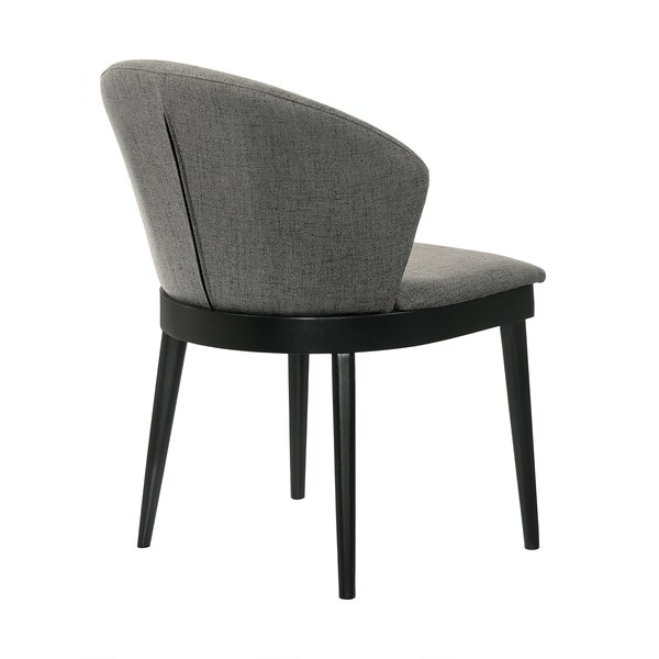Armen Living Juno Charcoal Fabric and Black Wood Dining Side Chairs - Set of 2 - LCJNSIBLCH