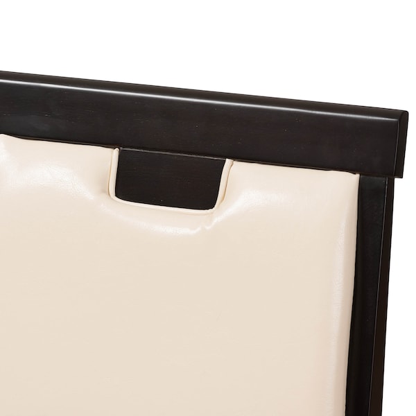 Baxton Studio Beige Faux Leather Upholstered and Brown Finished Dining Chair, PK2 - 142-8033