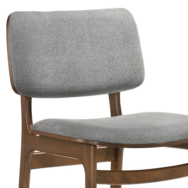 Armen Living Lima Gray Upholstered Wood Dining Chairs in Walnut Finish - Set of 2 - LCLMSIGRWA