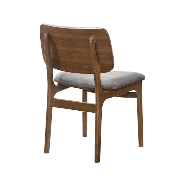 Armen Living Lima Gray Upholstered Wood Dining Chairs in Walnut Finish - Set of 2 - LCLMSIGRWA