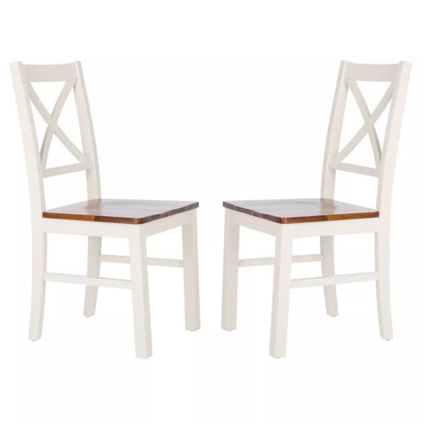 Safavieh Akash White & Natural Dining Chair, 2PK - DCH9210A-SET2
