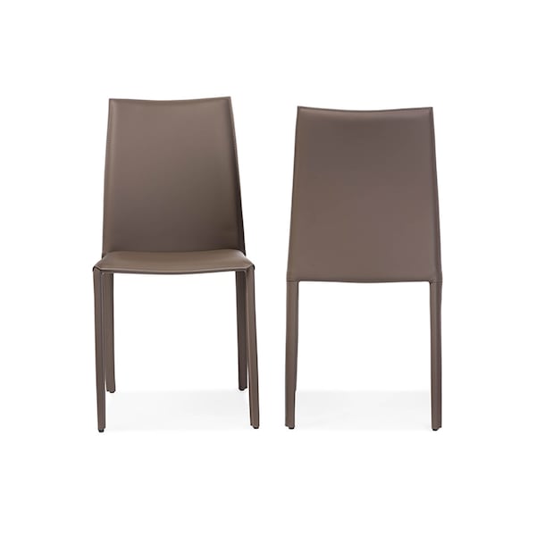 Baxton Studio Rockford Taupe Bonded Leather Upholstered Dining Chair, PK2 - 119-6659
