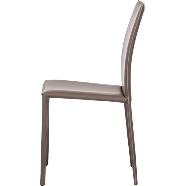 Baxton Studio Rockford Taupe Bonded Leather Upholstered Dining Chair, PK2 - 119-6659