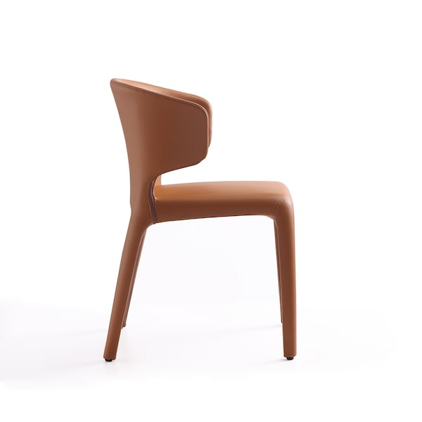 Manhattan Comfort Conrad Leather Dining Chair in Saddle (Set of 2) - DC031-SA