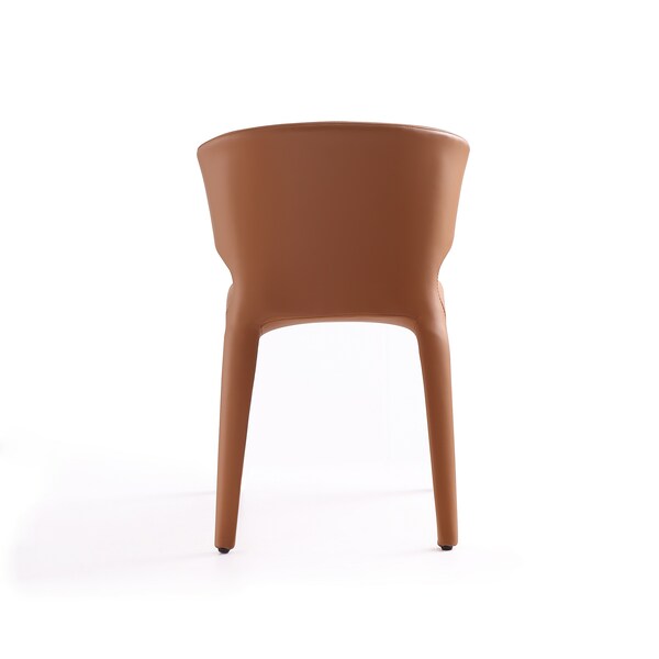 Manhattan Comfort Conrad Leather Dining Chair in Saddle (Set of 2) - DC031-SA