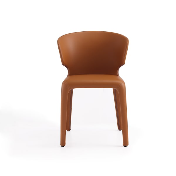 Manhattan Comfort Conrad Leather Dining Chair in Saddle (Set of 2) - DC031-SA