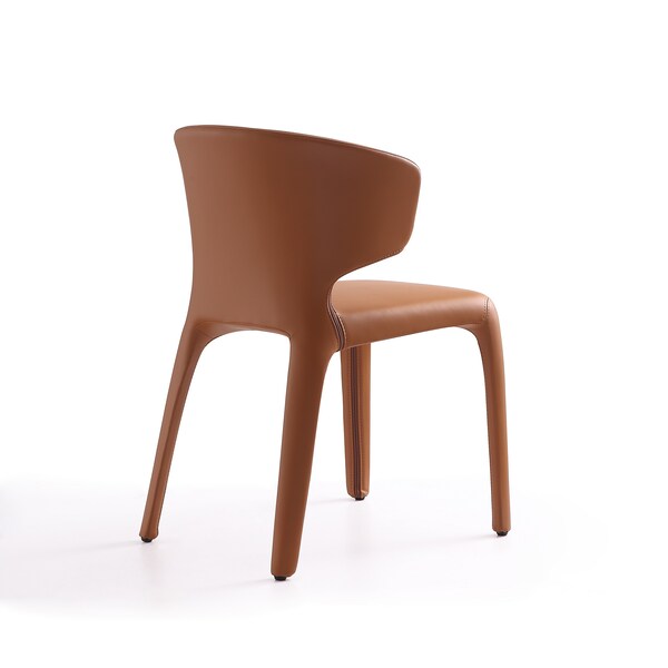 Manhattan Comfort Conrad Leather Dining Chair in Saddle (Set of 2) - DC031-SA