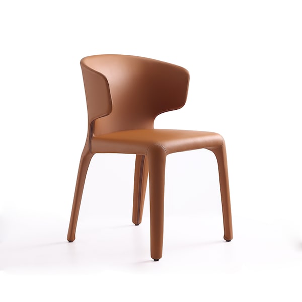 Manhattan Comfort Conrad Leather Dining Chair in Saddle (Set of 2) - DC031-SA