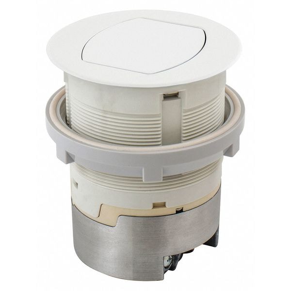 Hubbell Wiring Device-Kellems Ktcn Cntr, Receptacle, Flush White, 15A Kit - RCT201W