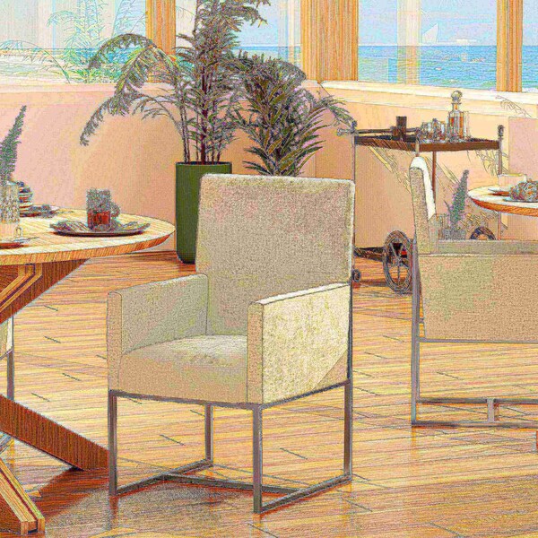 Manhattan Comfort Element Dining Armchair in Champagne - DC029-OM
