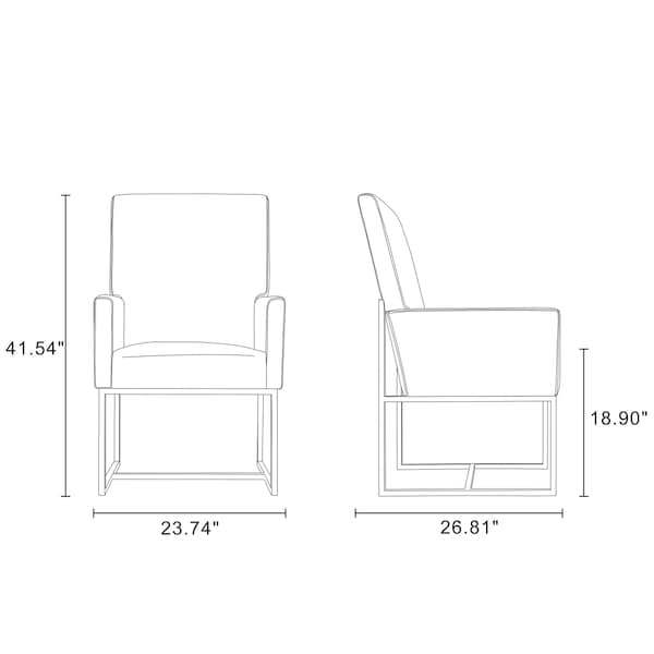 Manhattan Comfort Element Dining Armchair in Champagne - DC029-OM