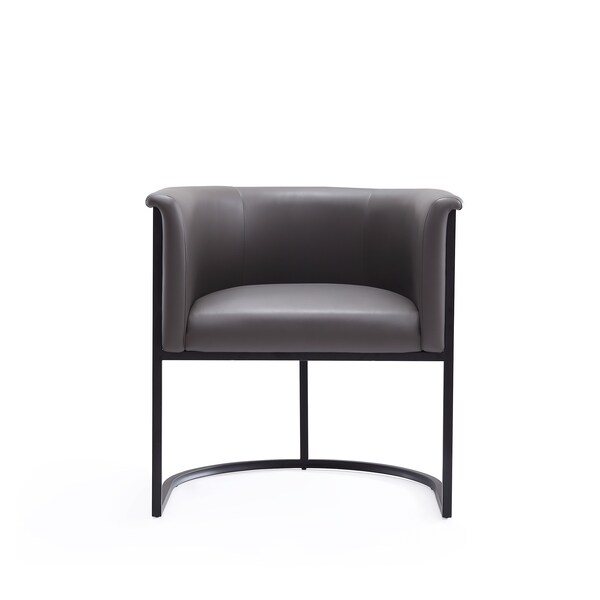 Manhattan Comfort Cosmopolitan Dining Chair in Pebble and Black Set of 2 - 2-DC044-PE