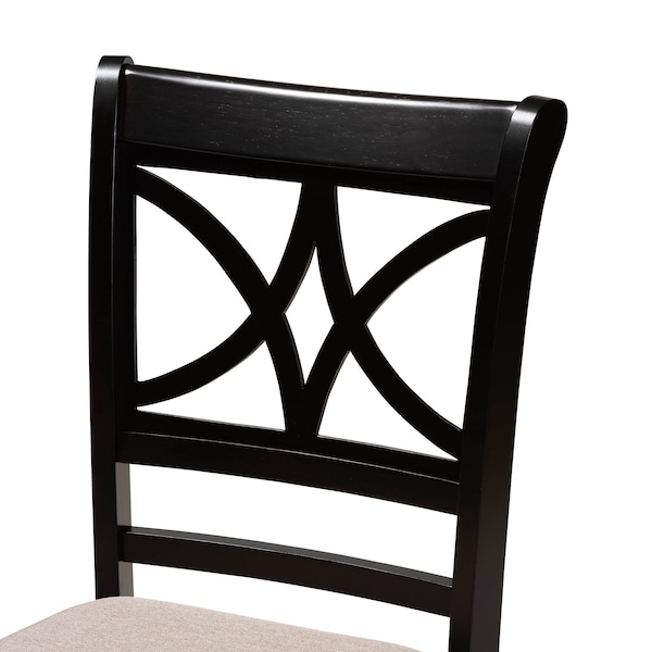Baxton Studio Clarke Sand Upholstered and Espresso Wood 4-Piece Dining Chair Set - 166-10760