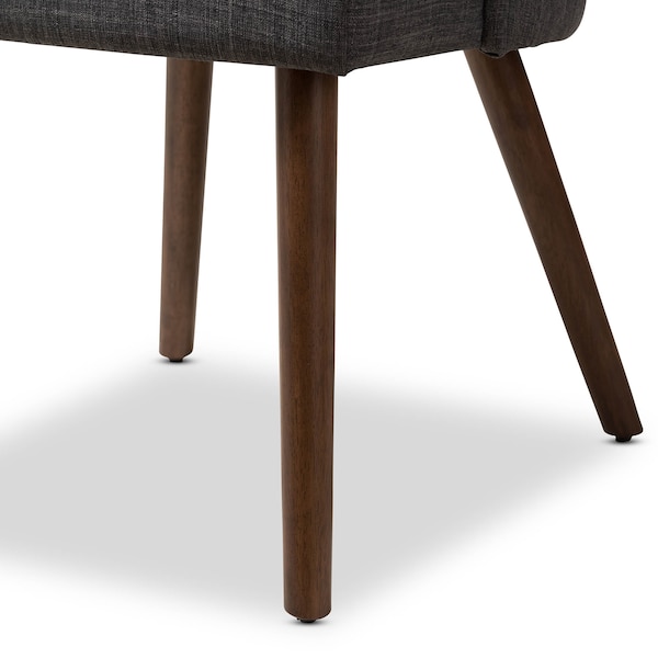Baxton Studio Cody Dark Grey Upholstered Walnut Finished Wood Dining Chair, PK2 - 144-7942