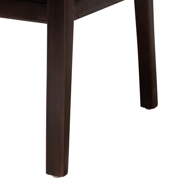 Baxton Studio Joana Modern Bohemian Dark Brown Mahogany Wood and Natural Abaca Dining Arm Chair - 228-13106-ZORO