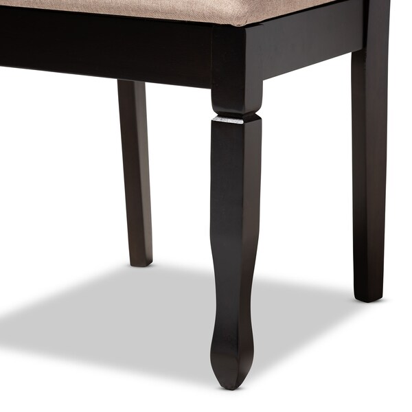 Baxton Studio Reneau Sand Upholstered Espresso Brown Finished Wood Dining Chair, PK4 - 153-9403
