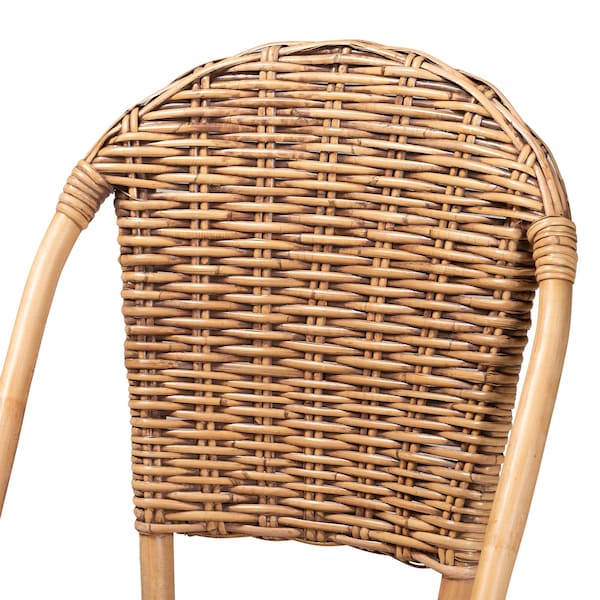 Baxton Studio Neola Modern Bohemian Natural Rattan 2Piece Dining Chair Set, PR - 217-2PC-12737-ZORO