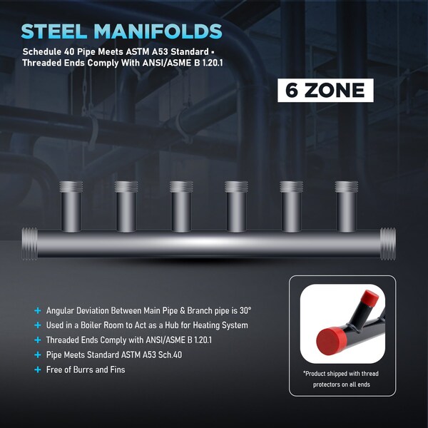 Everflow Manifold 1-1/2’’ Base Steel - SH6-1510-6