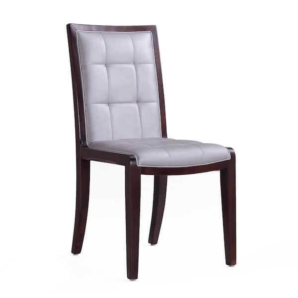 Manhattan Comfort Executor Dining Chairs (Set of Two) in Silver and Walnut - DC003-SV